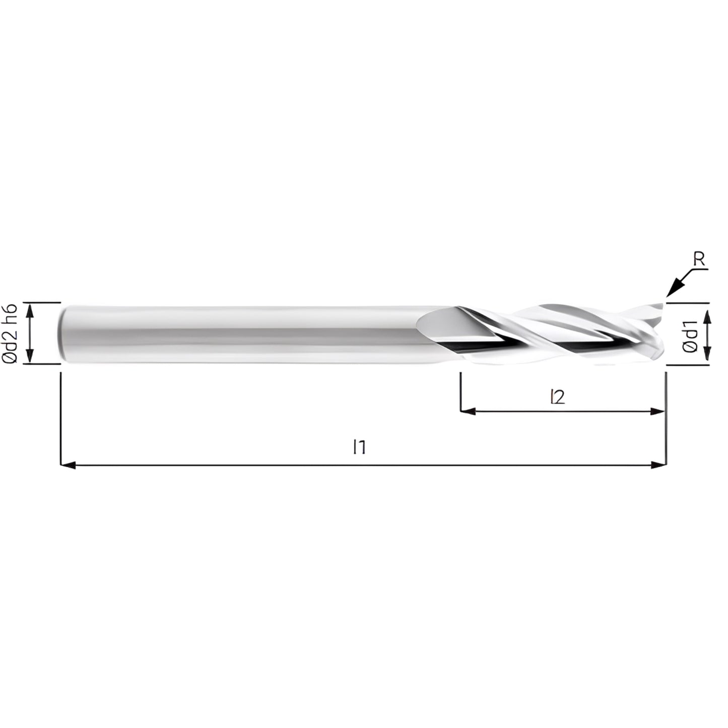 Vollhartmetall-Schaftfräser für Aluminium / Langversion