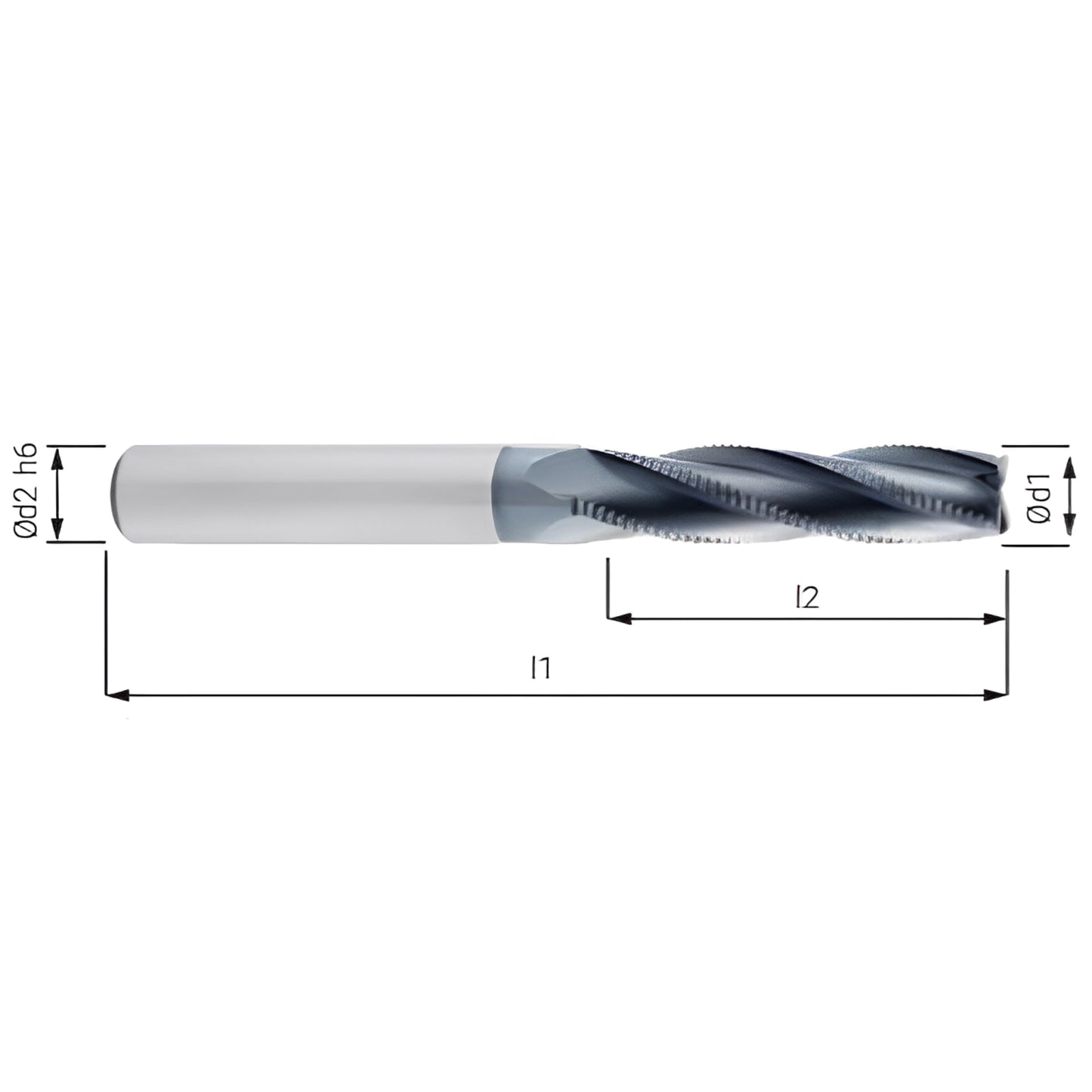 Vollhartmetall-Schruppen, Schaftfräser/ Standardversion